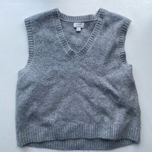 J. Crew Soft Gray V-Neck Sweater Vest